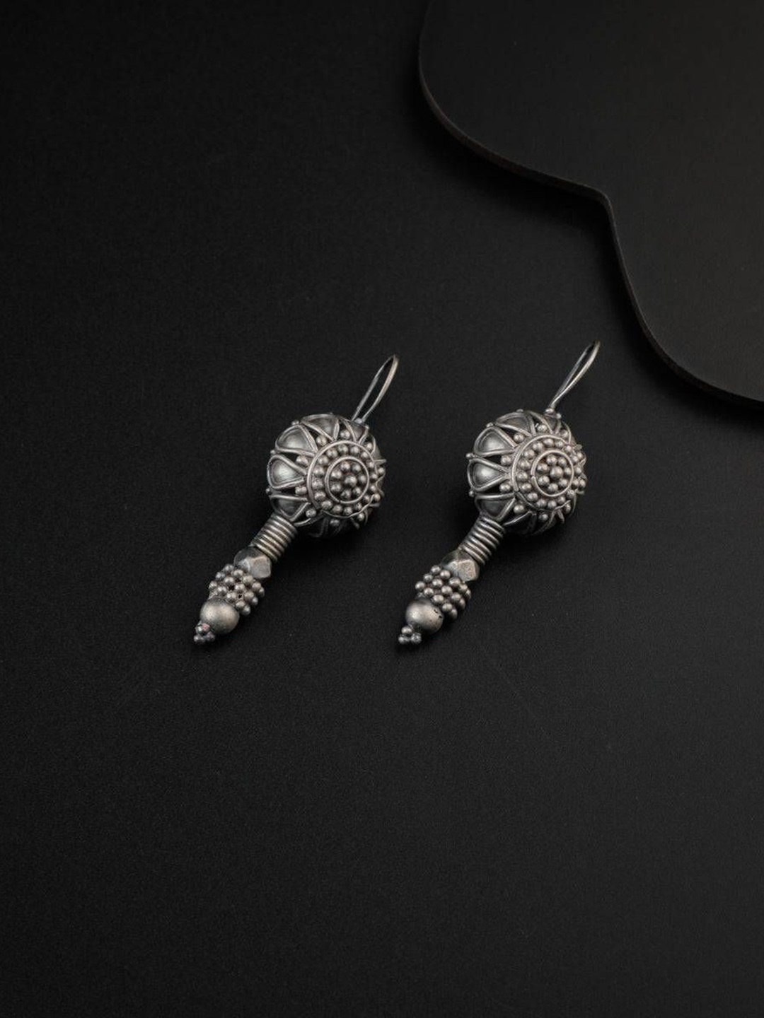 

House of Aadyaa 925 Sterling Silver Oxidised Classic Drop Earrings
