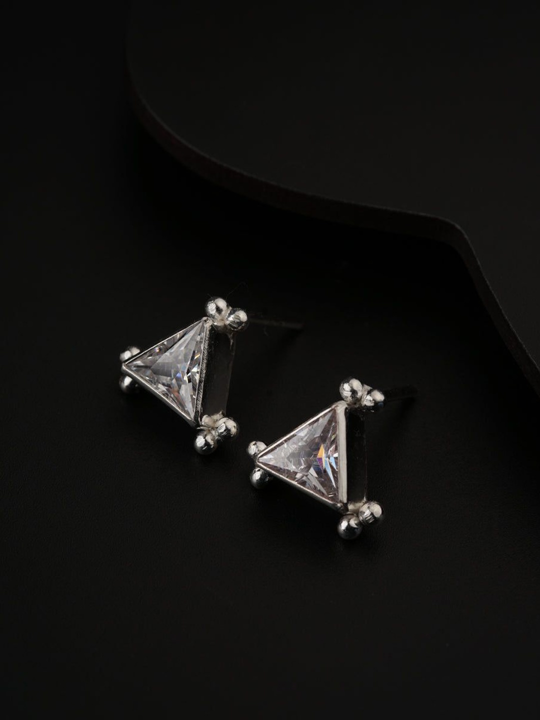 

House of Aadyaa 925 Sterling Silver Stone Studded Classic Studs Earrings
