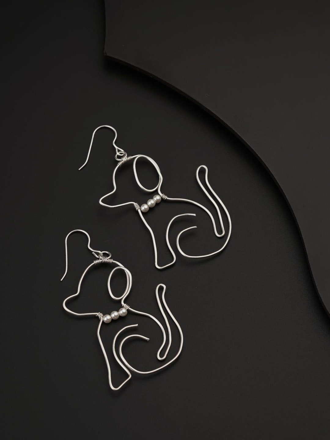 

House of Aadyaa 925 Sterling Silver Pearls Oxidised Classic Drop Earrings