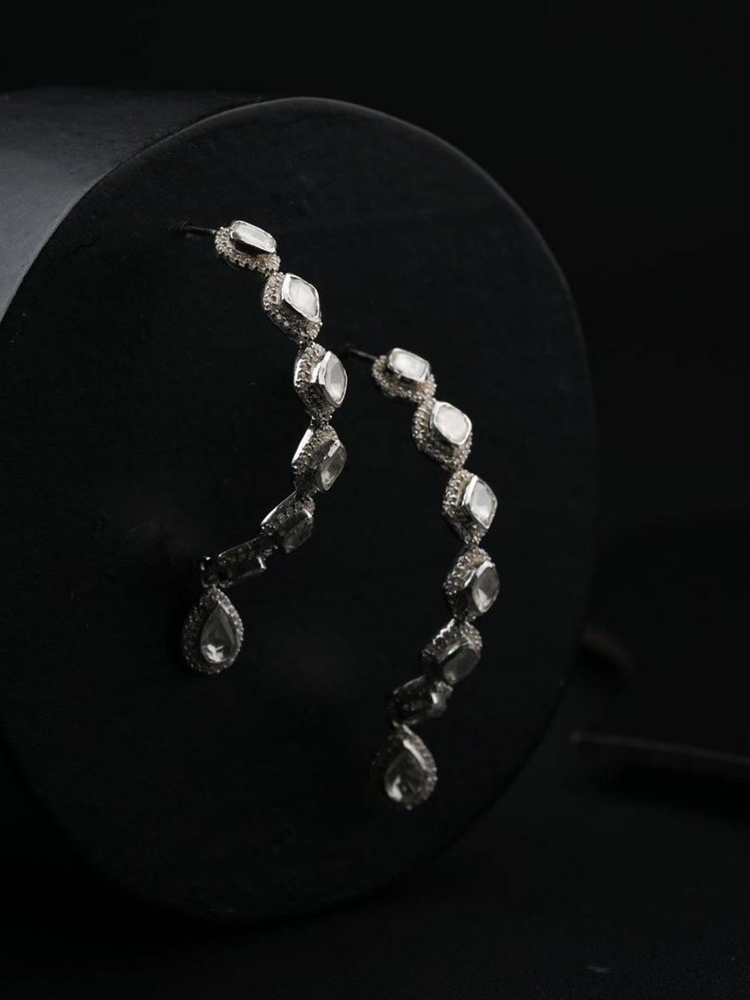 

House of Aadyaa 925 Sterling Silver Stones Classic Drop Earrings
