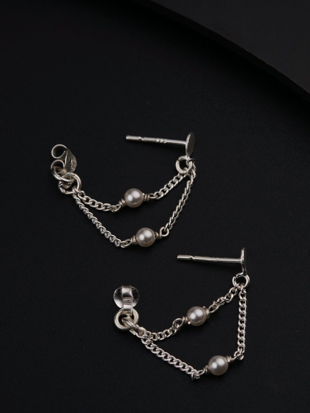 

House of Aadyaa 925 Sterling Silver Pearls Classic Drop Earrings