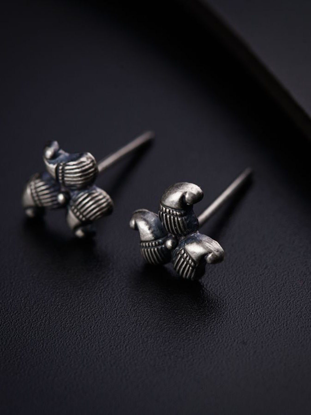 

House of Aadyaa 925 Sterling Silver Paisley Shaped Oxidised Studs Earrings