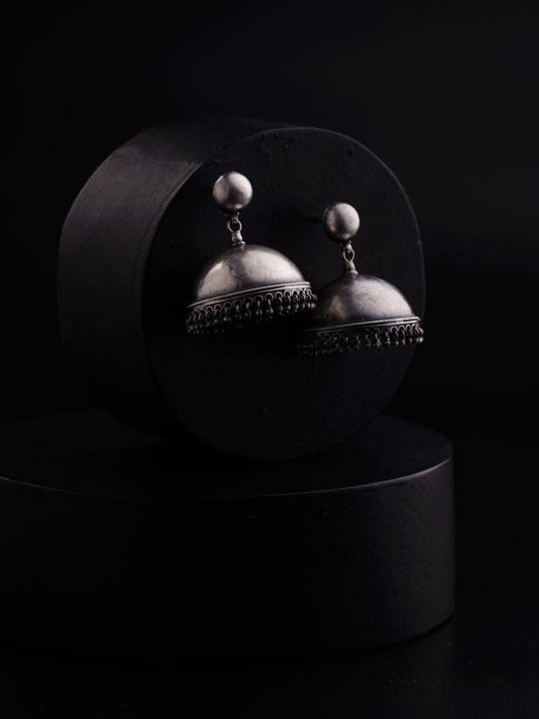 

House of Aadyaa 925 Sterling Silver Oxidised Classic Jhumkas