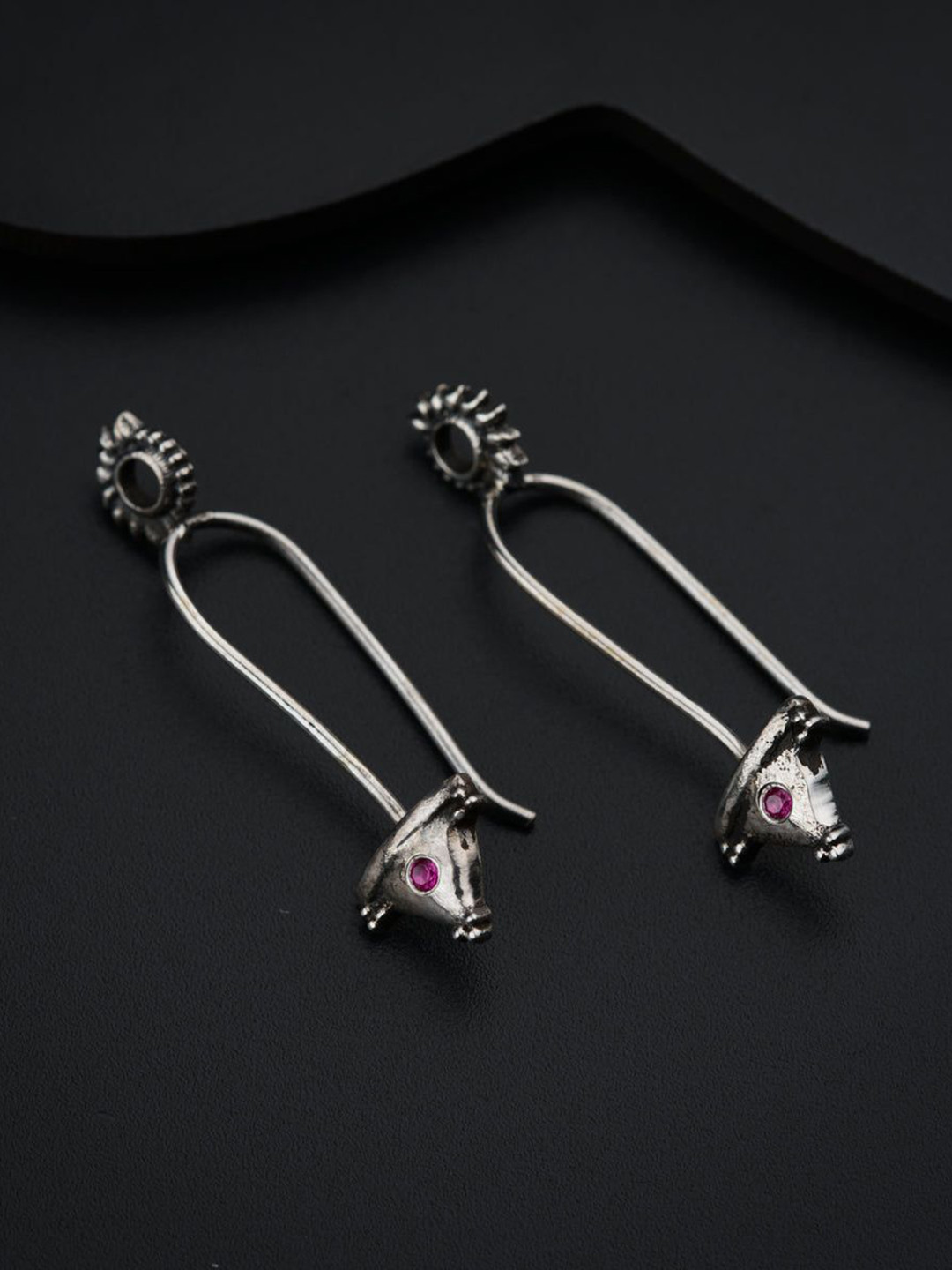 

House of Aadyaa 925 Sterling Silver Classic Oxidised Drop Earrings