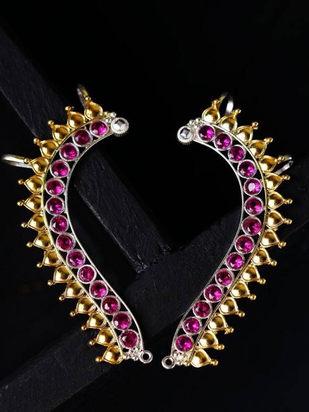 

House of Aadyaa 925 Sterling Silver Stones Contemporary Oxidised Ear Cuff