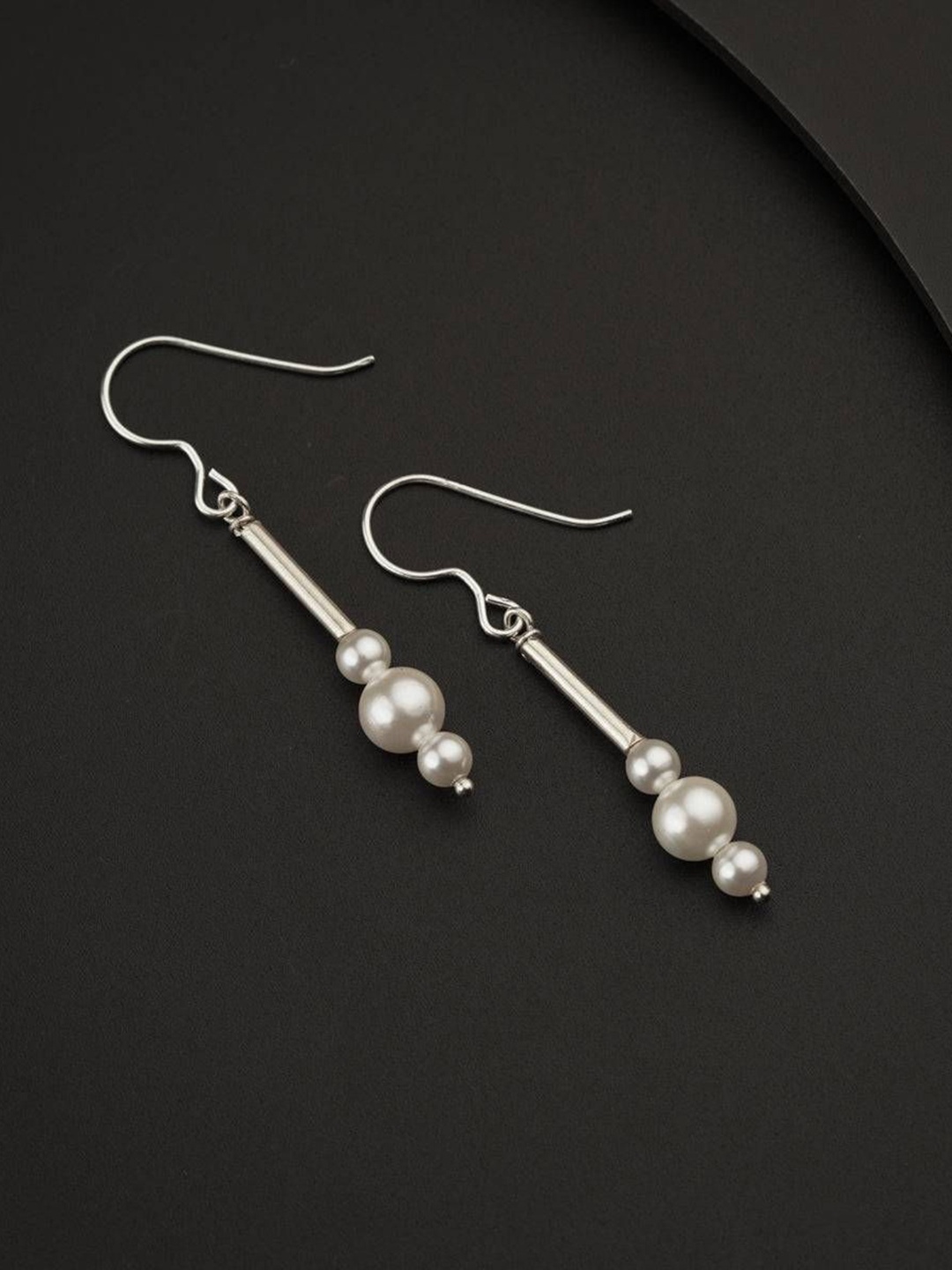 

House of Aadyaa 925 Sterling Silver Pearls Contemporary Drop Earrings