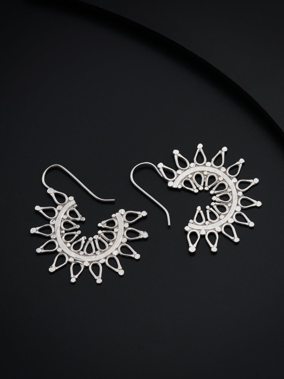 

House of Aadyaa 925 Sterling Silver Oxidised Floral Studs