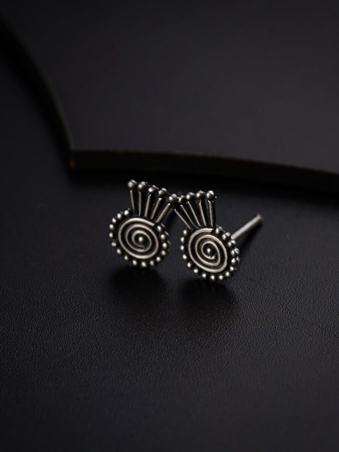 

House of Aadyaa 925 Sterling Silver Oxidised Contemporary Studs