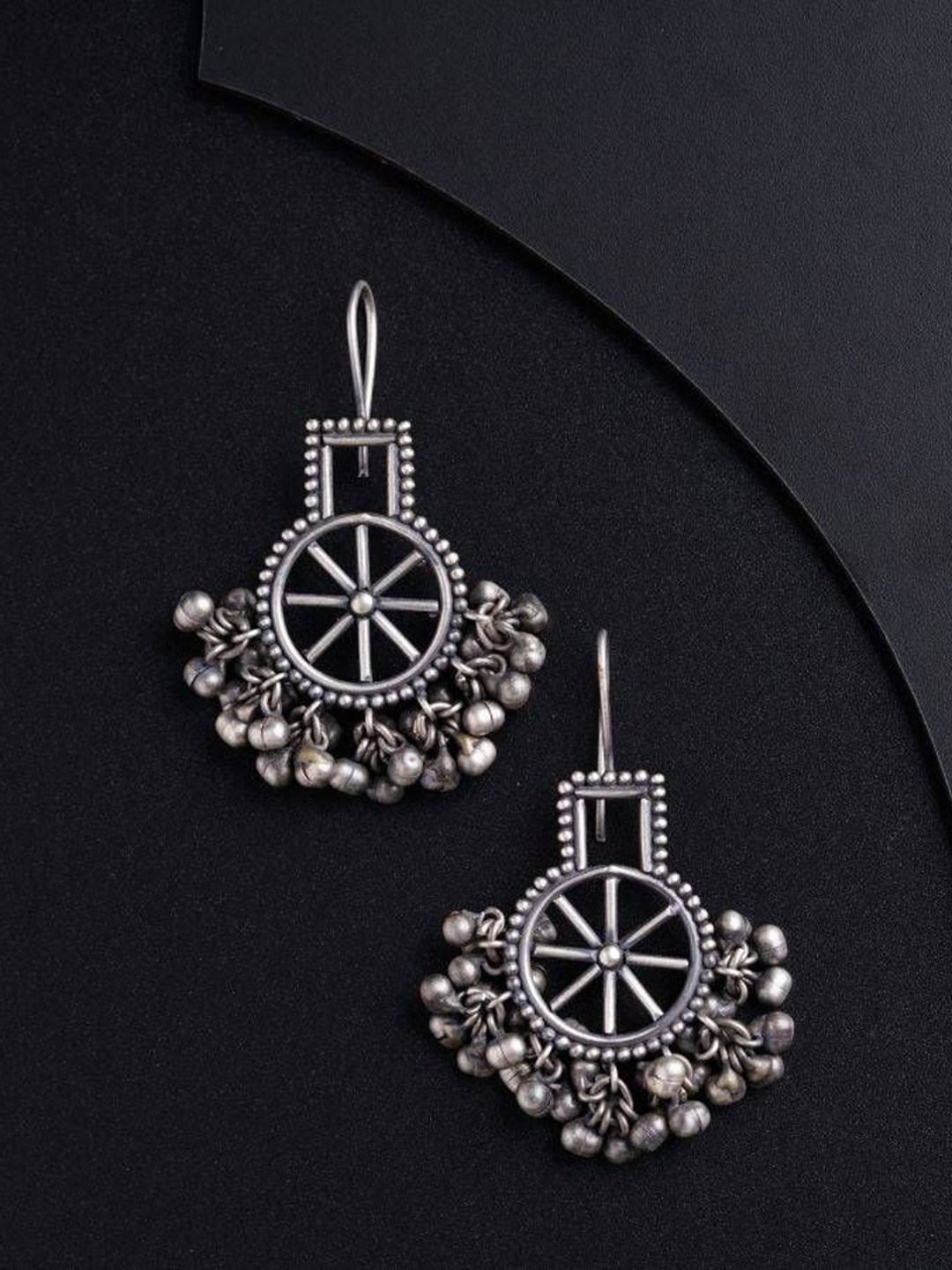 

House of Aadyaa 925 Sterling Silver Oxidised Classic Drop Earrings