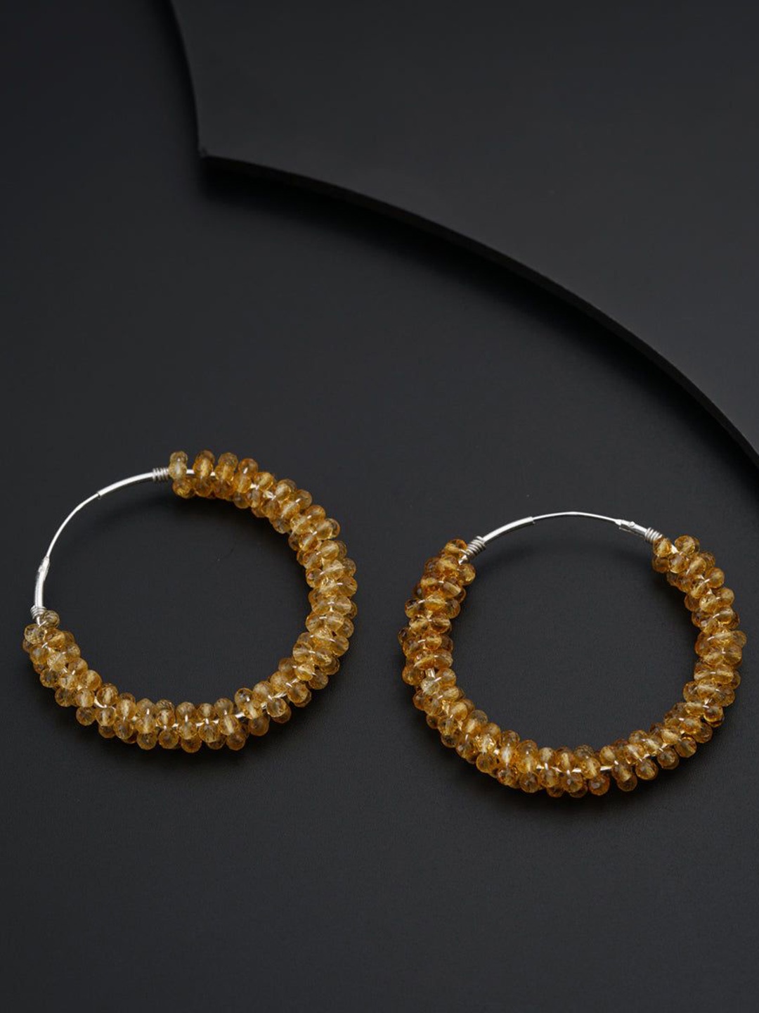 

House of Aadyaa 925 Sterling Silver Classic Beads Hoop Earrings