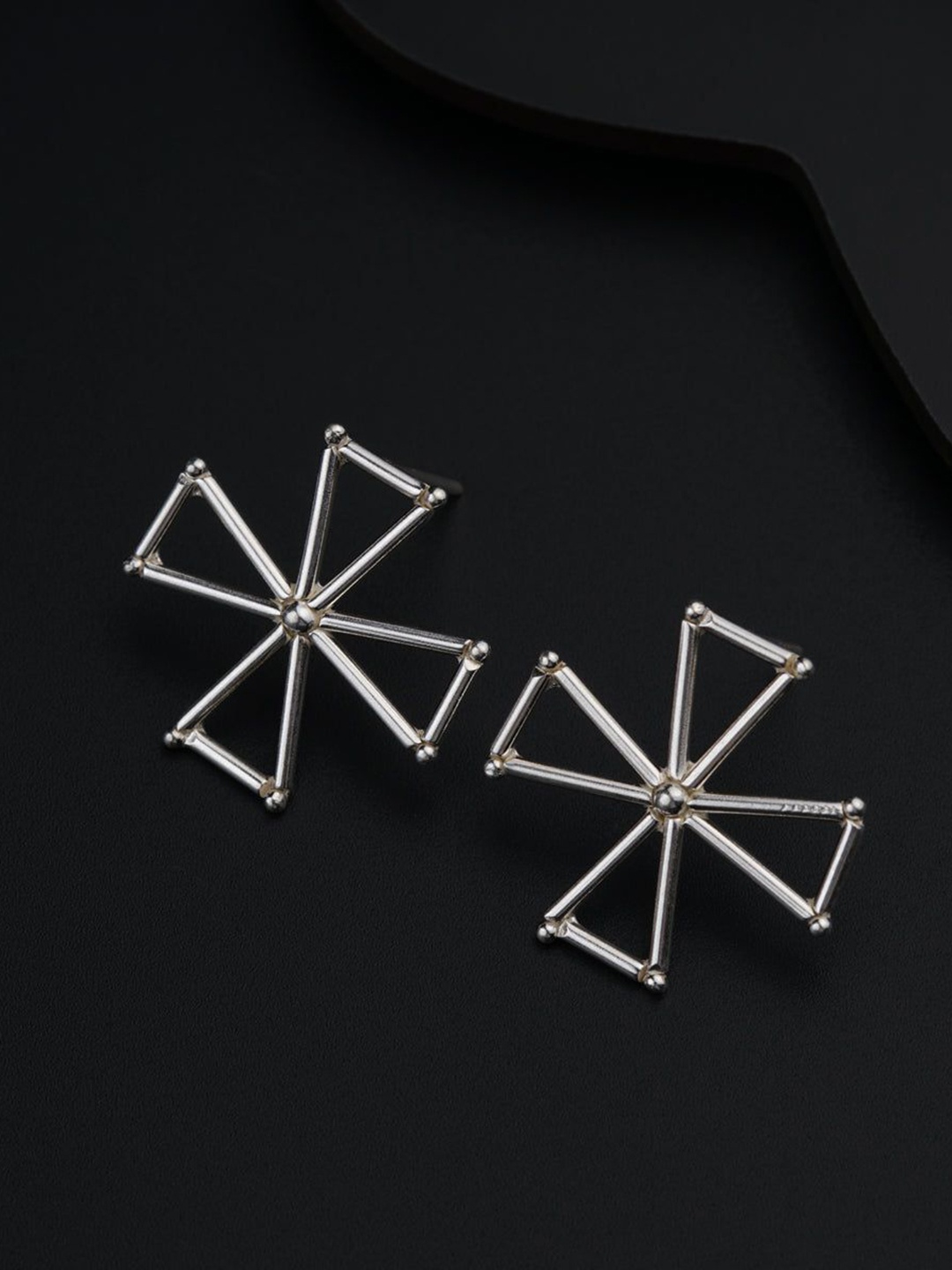 

House of Aadyaa 925 Sterling Silver Classic Oxidised Studs Earrings