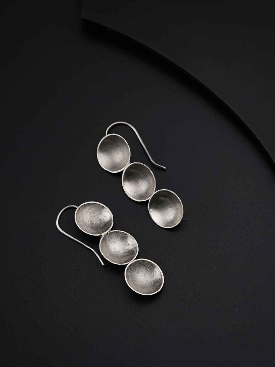 

House of Aadyaa 925 Sterling Silver Circular Shaped Oxidised Drop Earrings