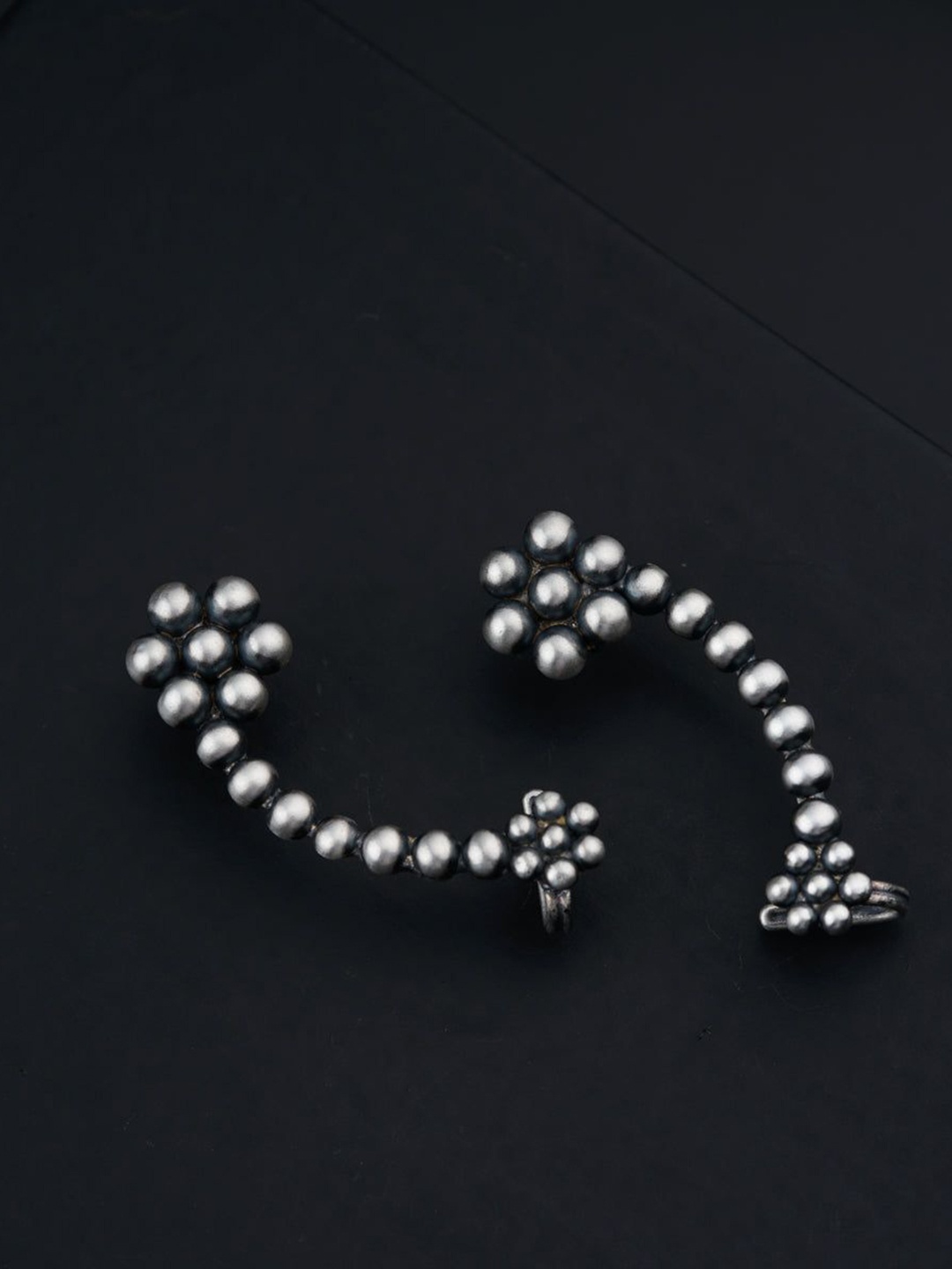 

House of Aadyaa 925 Sterling Silver Classic Oxidised Ear Cuff Earrings