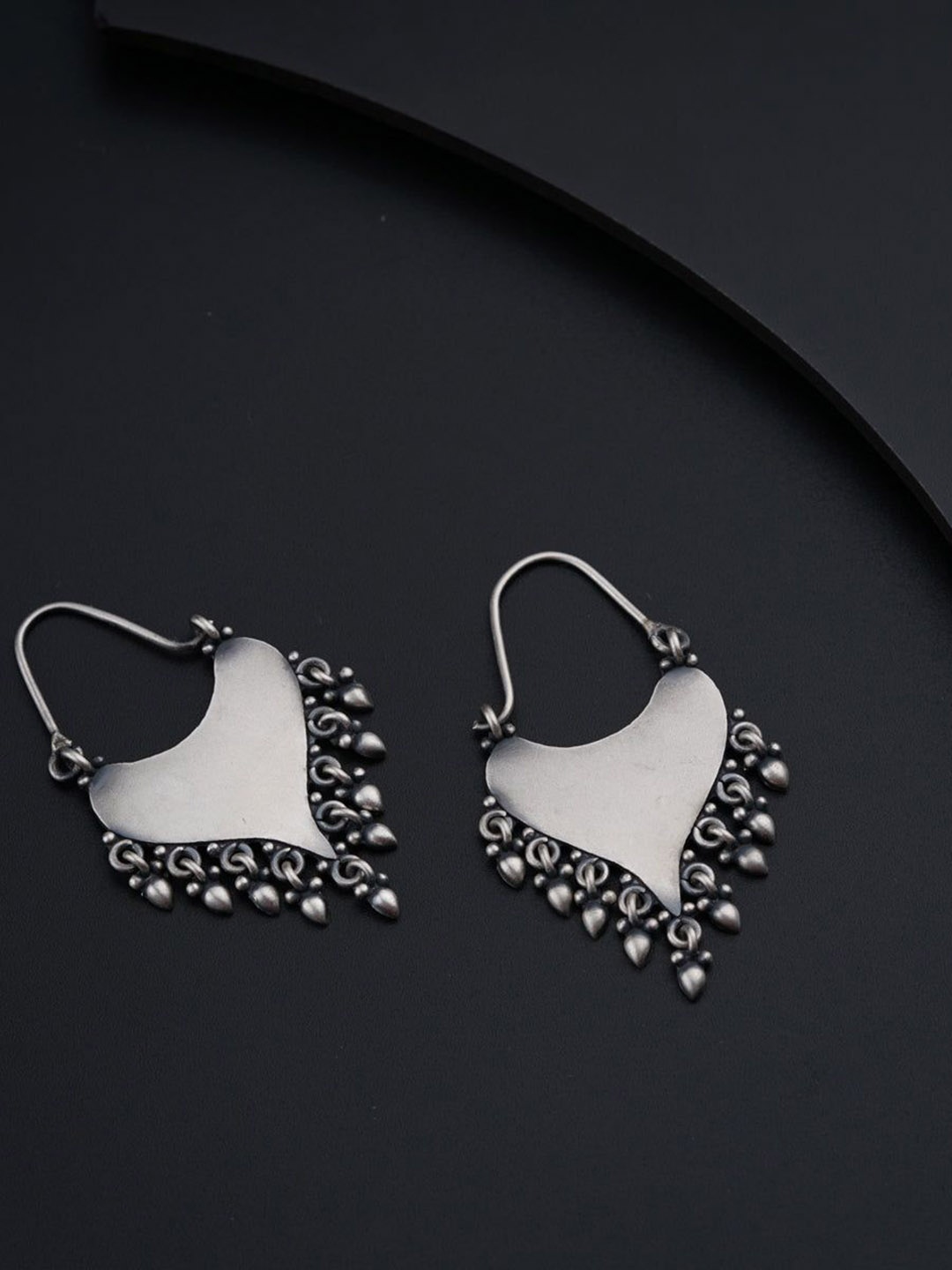 

House of Aadyaa 925 Sterling Silver Oxidised Classic Hoop Earrings