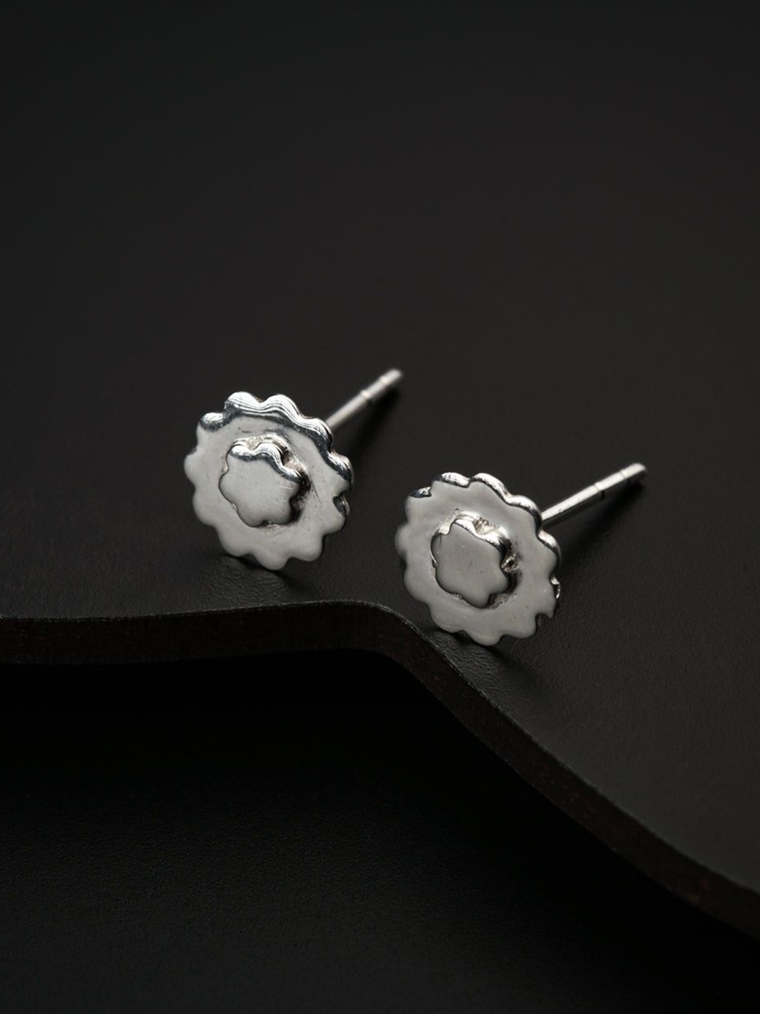 

House of Aadyaa 925 Sterling Silver Oxidised Classic Studs Earrings