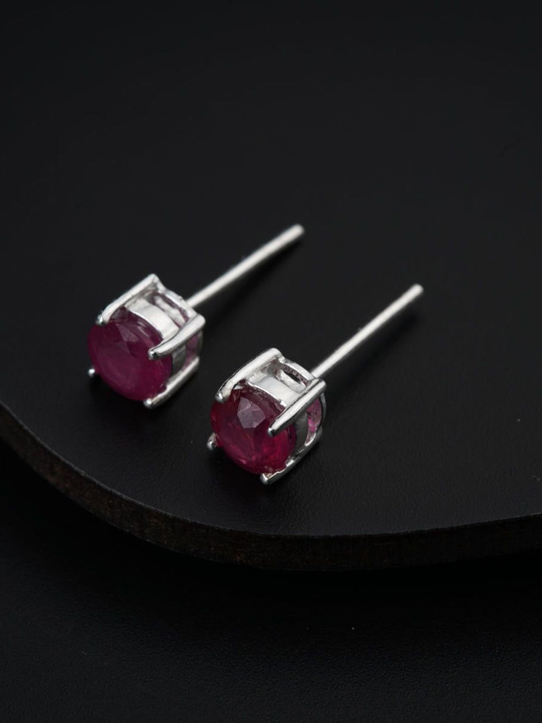 

House of Aadyaa 925 Sterling Silver Stone Studded Classic Studs Earrings