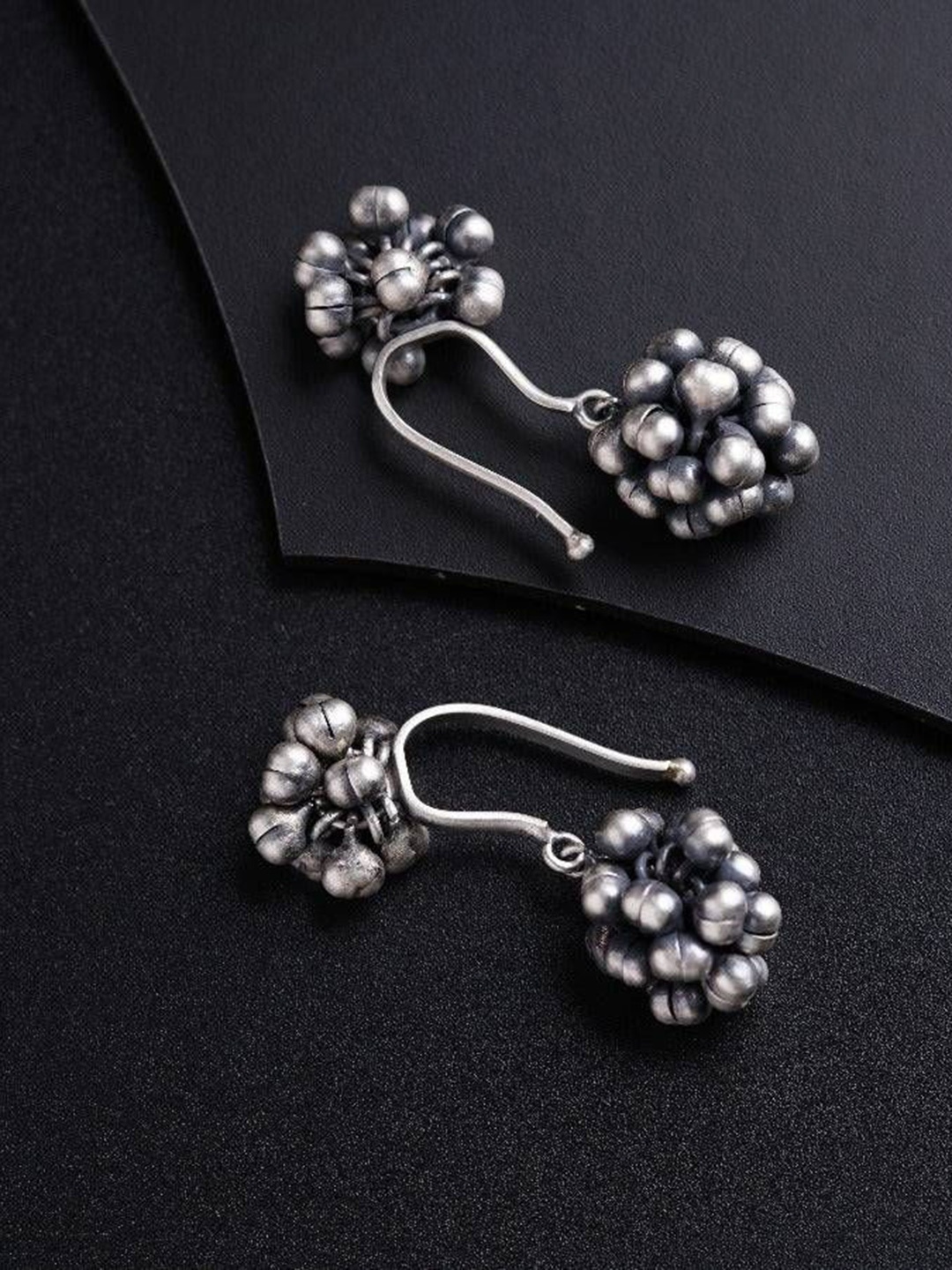 

House of Aadyaa 925 Sterling Silver Oxidised Classic Drop Earrings