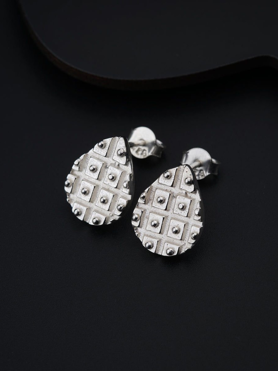 

House of Aadyaa 925 Sterling Silver Teardrop Shaped Studs