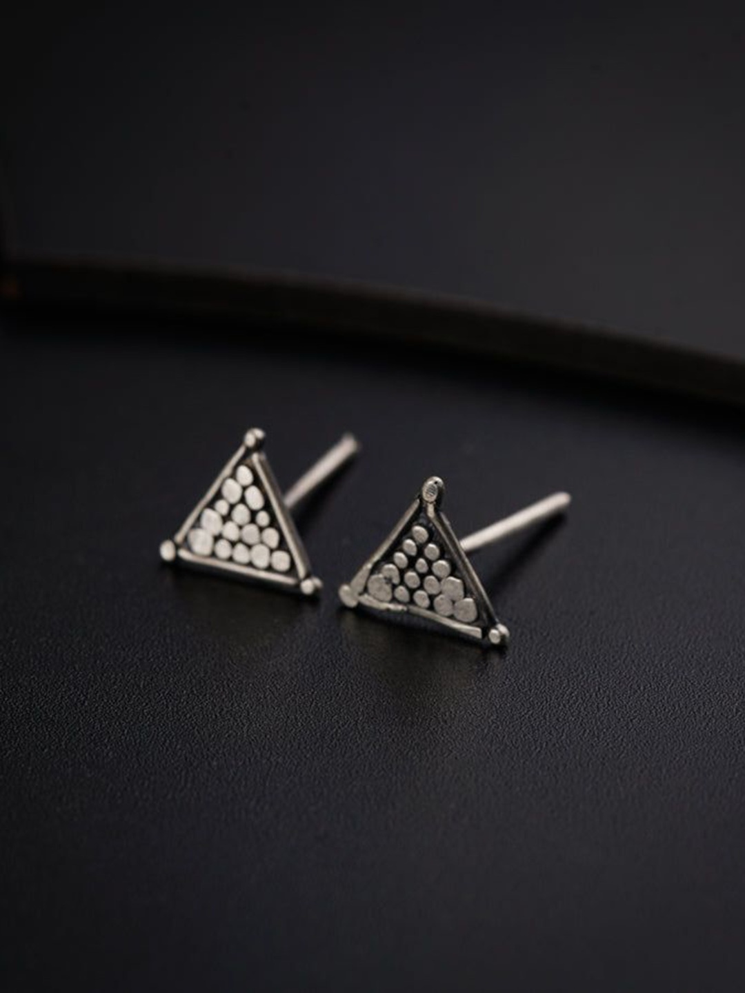 

House of Aadyaa 925 Sterling Silver Triangular Shaped Oxidised Studs