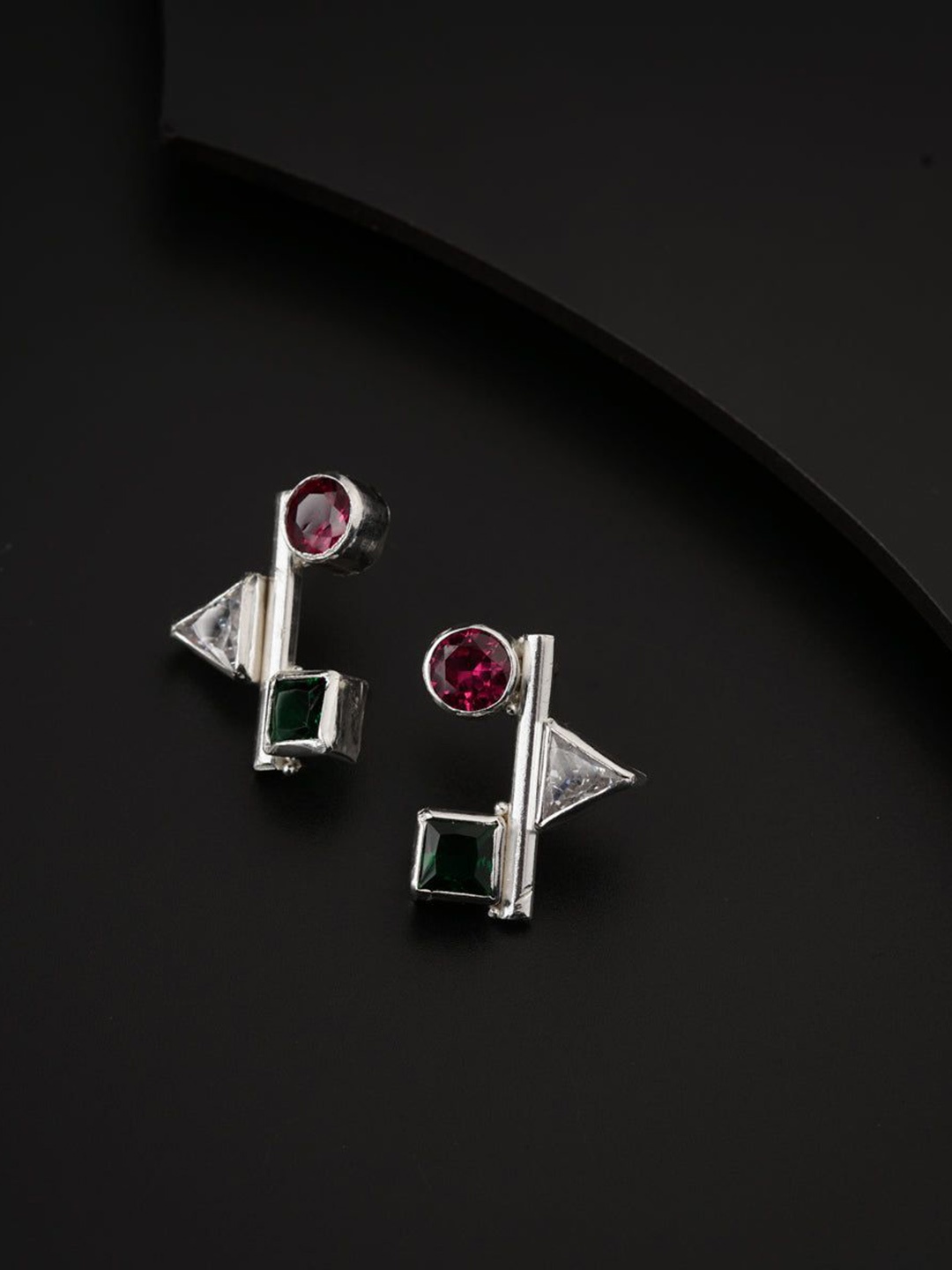 

House of Aadyaa 925 Sterling Silver Oxidised Contemporary Studs