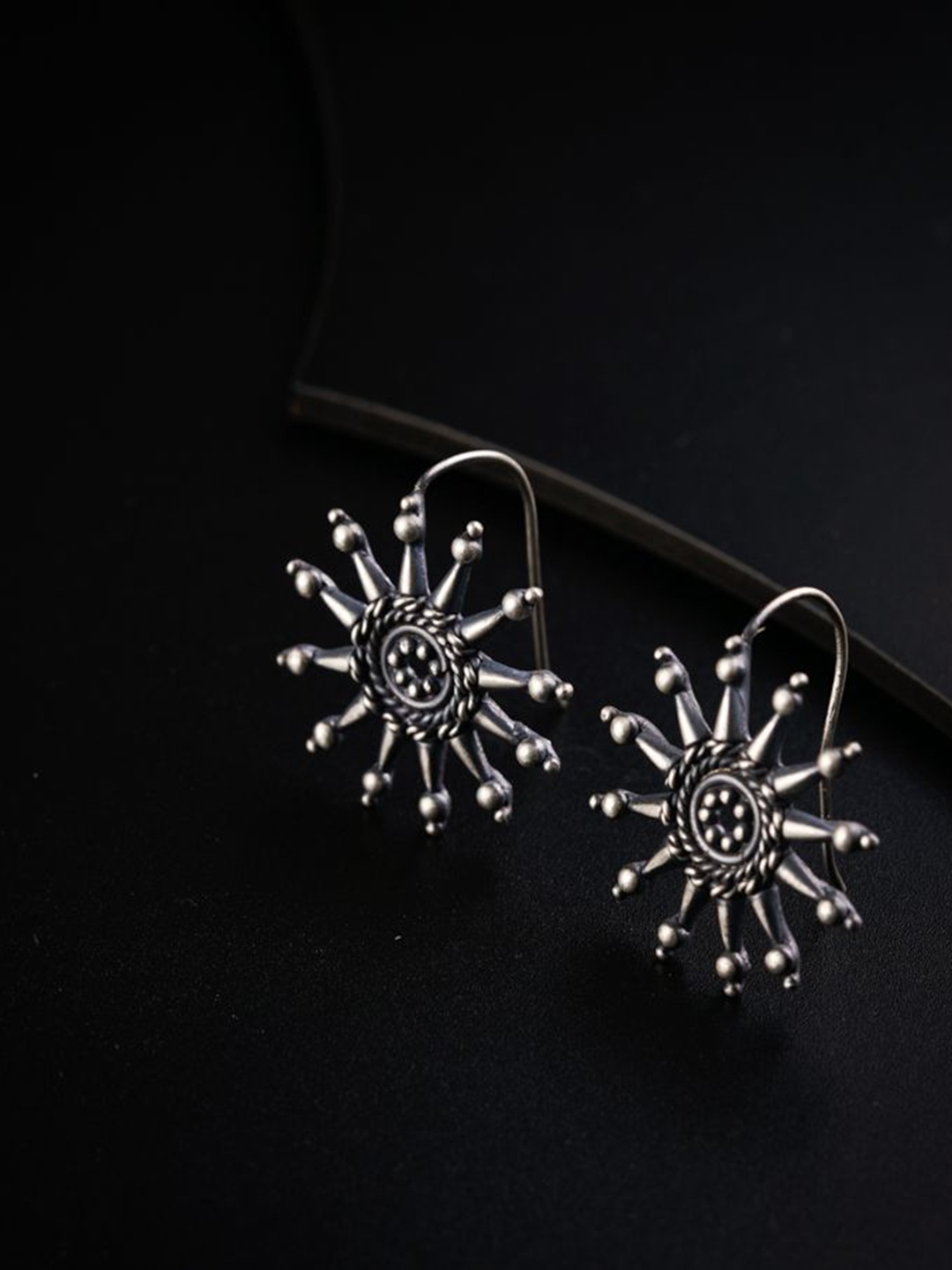 

House of Aadyaa 925 Sterling Silver Classic Surya Motifs Drop Earrings