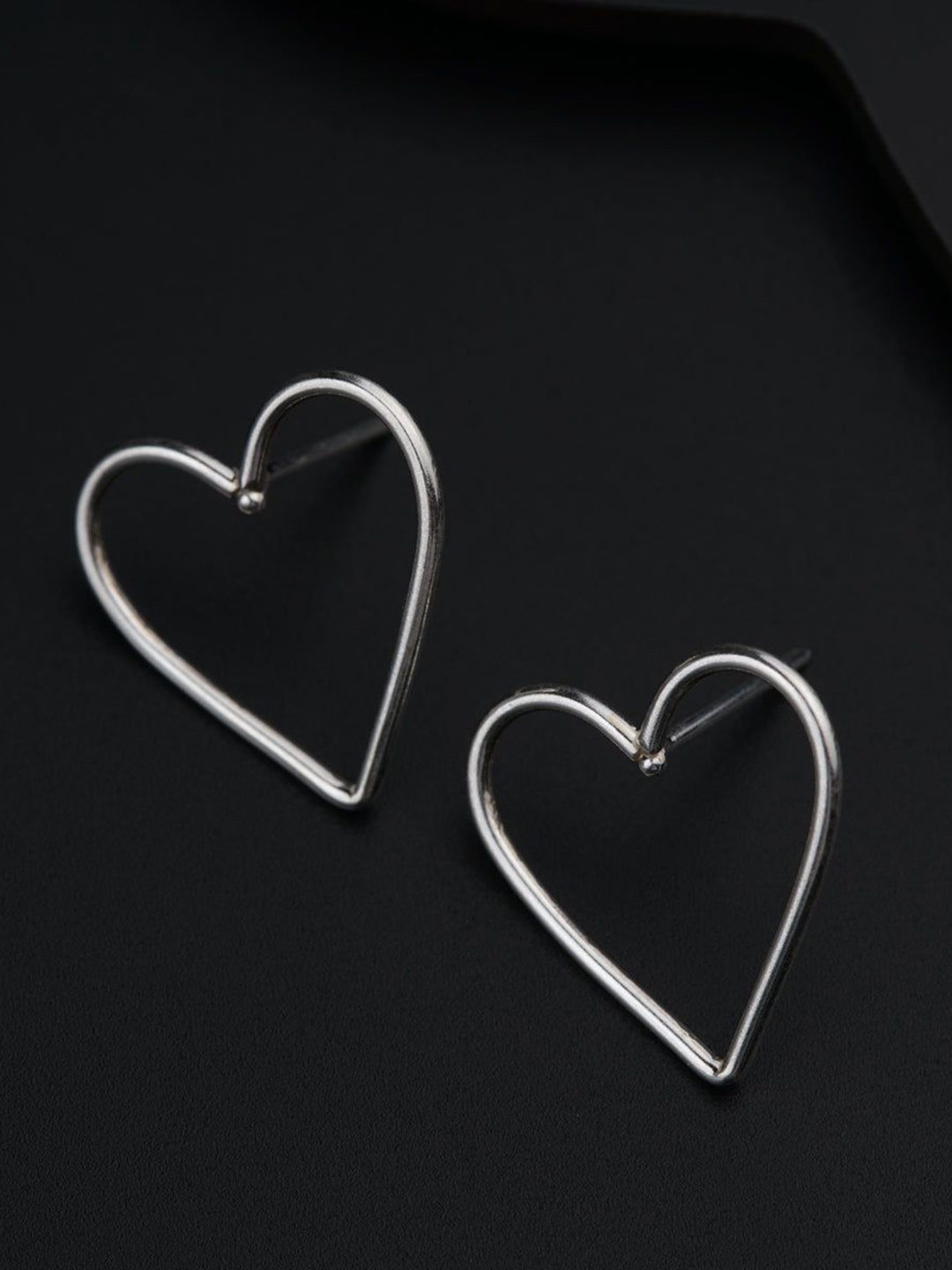 

House of Aadyaa 925 Sterling Silver Heart Shaped Studs Earrings