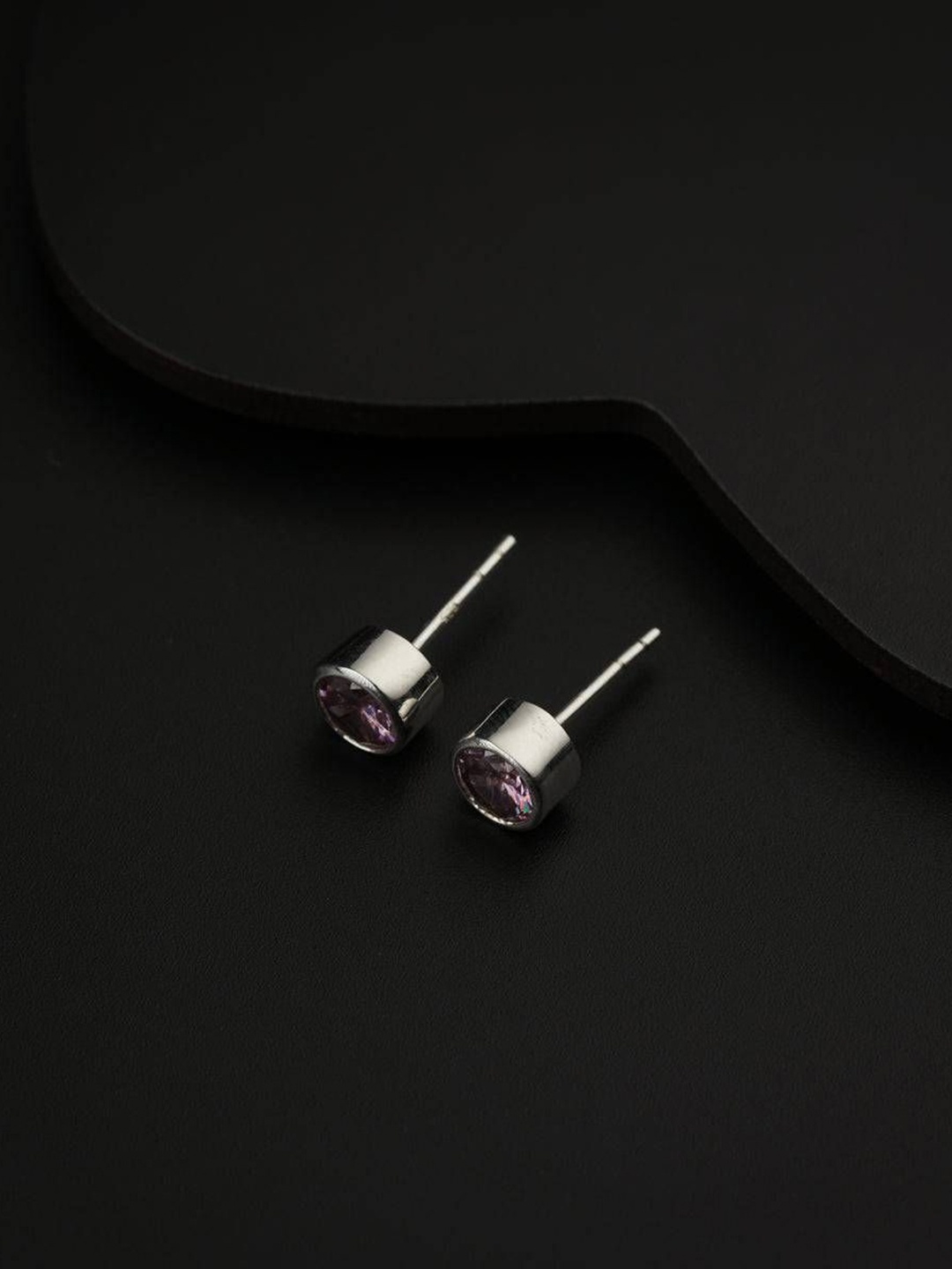 

House of Aadyaa 925 Sterling Silver Stones Classic Oxidised Studs