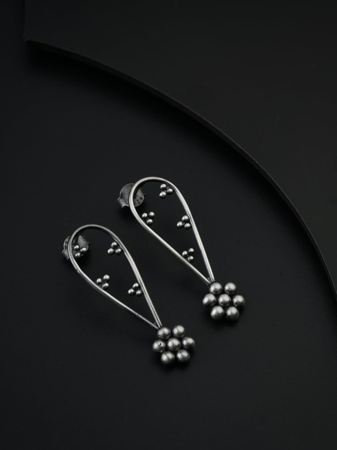 

House of Aadyaa 925 Sterling Silver Classic Oxidised Drop Earrings