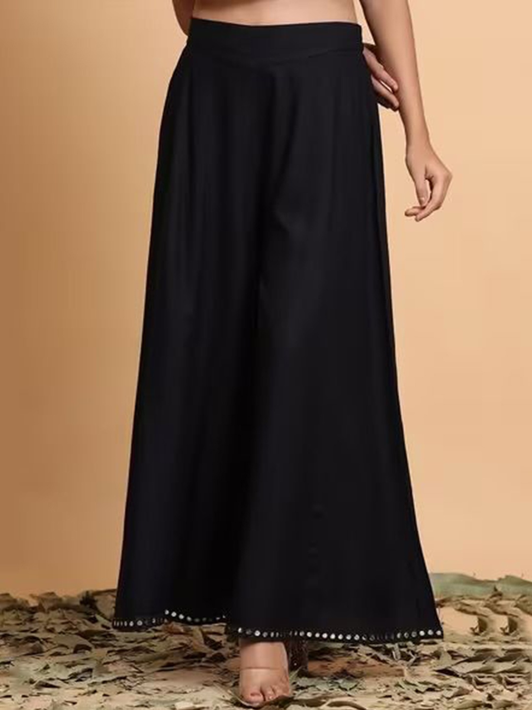 

Moda Rapido Women Pleated Parallel Trousers, Black