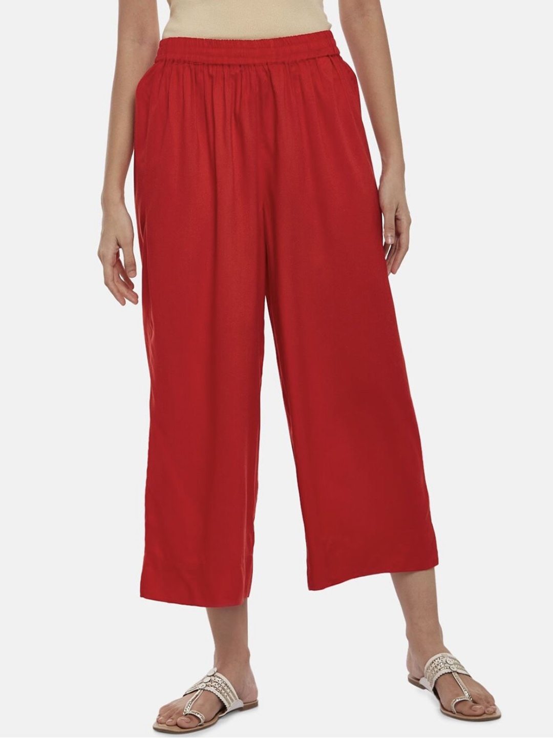 

Moda Rapido Women Regular Fit Mid-Rise Culottes Trousers, Red