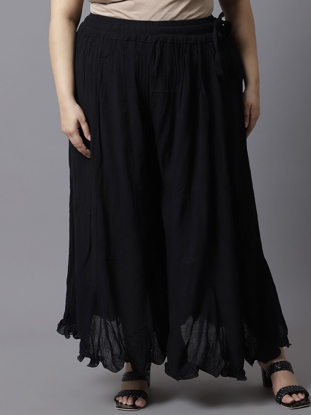 

Moda Rapido Women Wide Leg Palazzos, Black