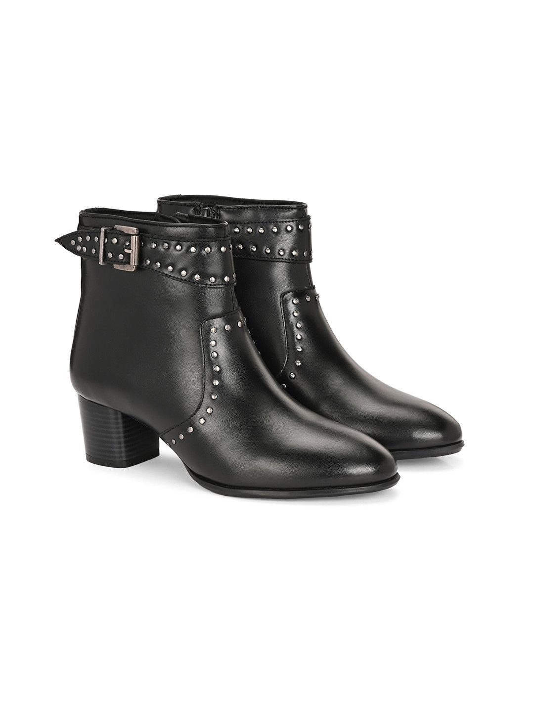 

Delize Women Ankle Length Block Heeled Boots, Black