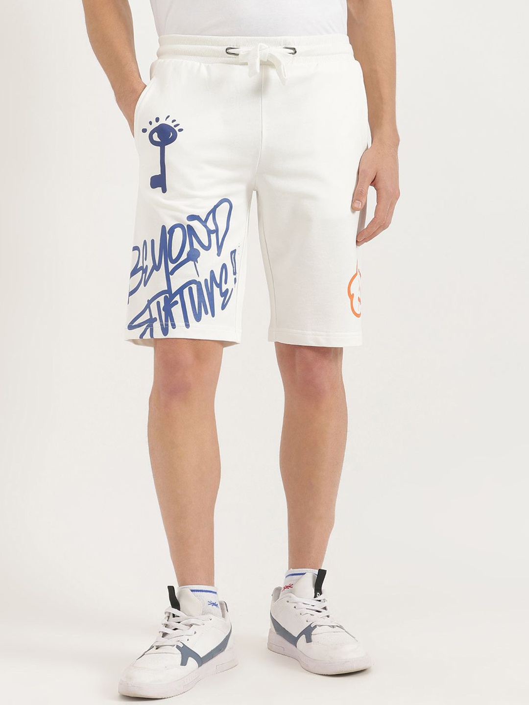 

United Colors of Benetton Men Printed Regular Fit Shorts, White