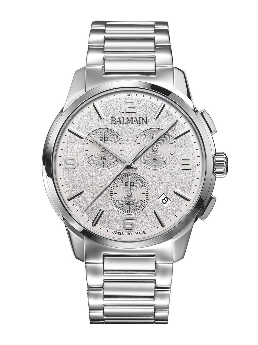 

Balmain Men Brass Dial & Stainless Steel Bracelet Style Straps Analogue Watch B74813324, Silver