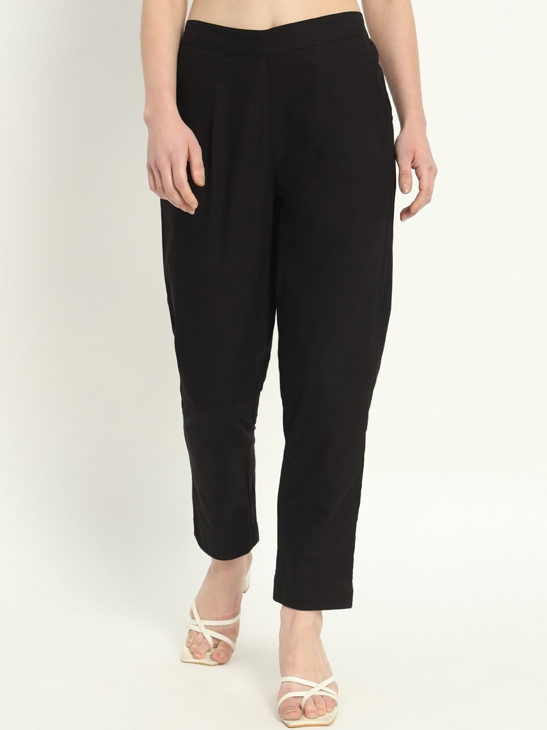

SKYTICK Women Relaxed Cotton Trousers, Black