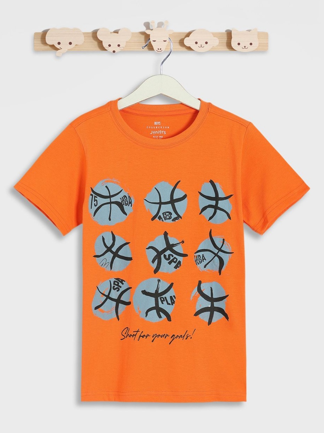 

Juniors by Babyshop Boys Graphic Printed Round Neck Cotton T-shirt, Orange
