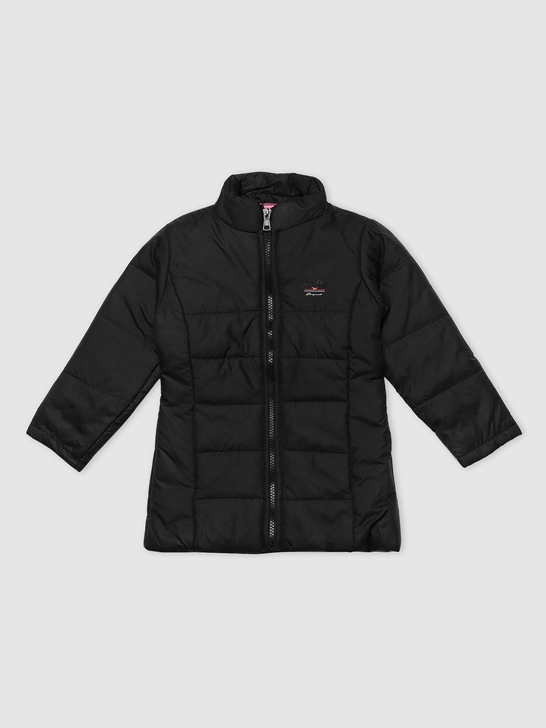 

HiFlyers Girls Mock Collar Solid Casual Lightweight Padded Jacket, Black