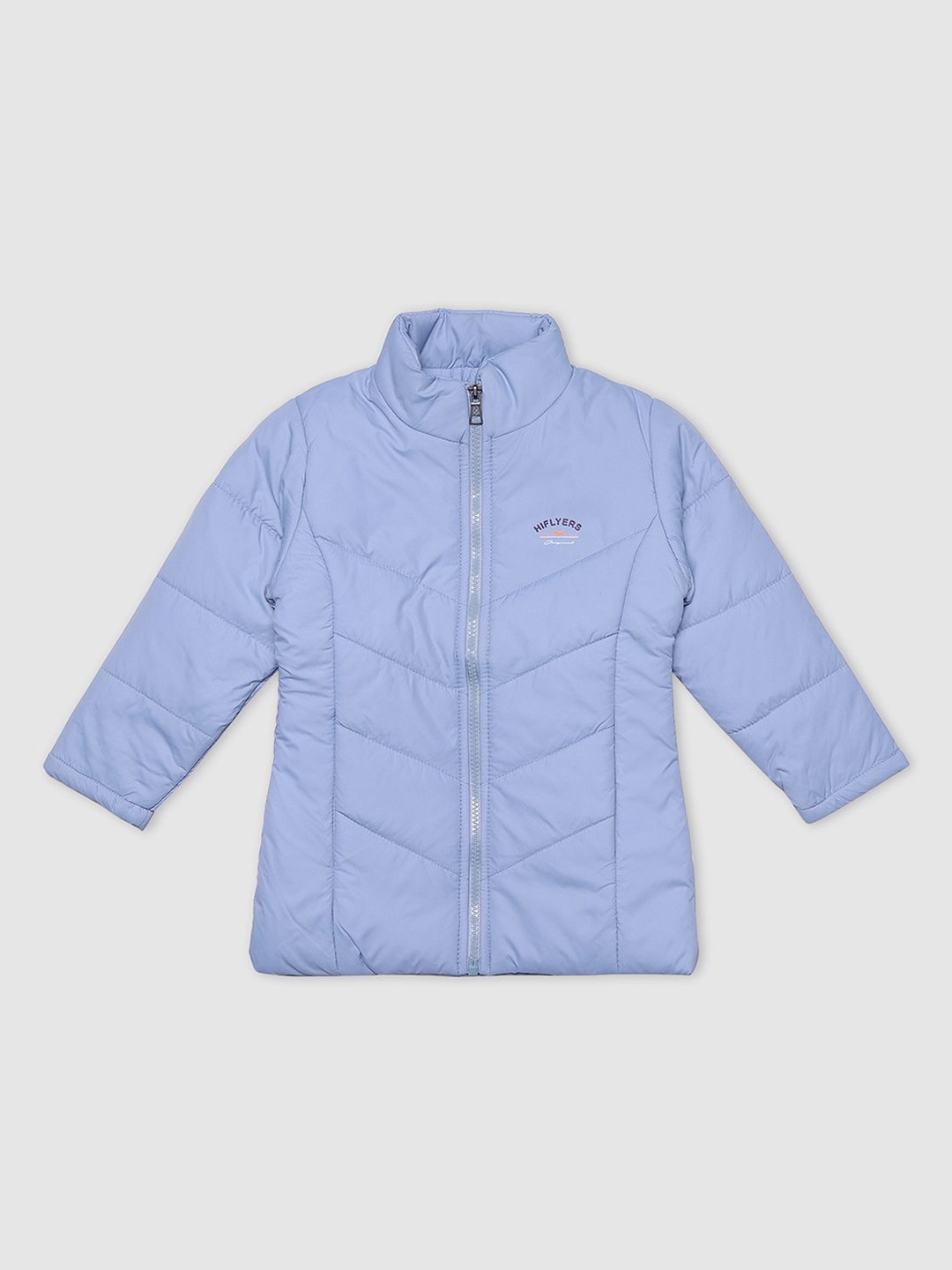 

HiFlyers Girls Mock Collar Solid Casual Lightweight Padded Jacket, Blue