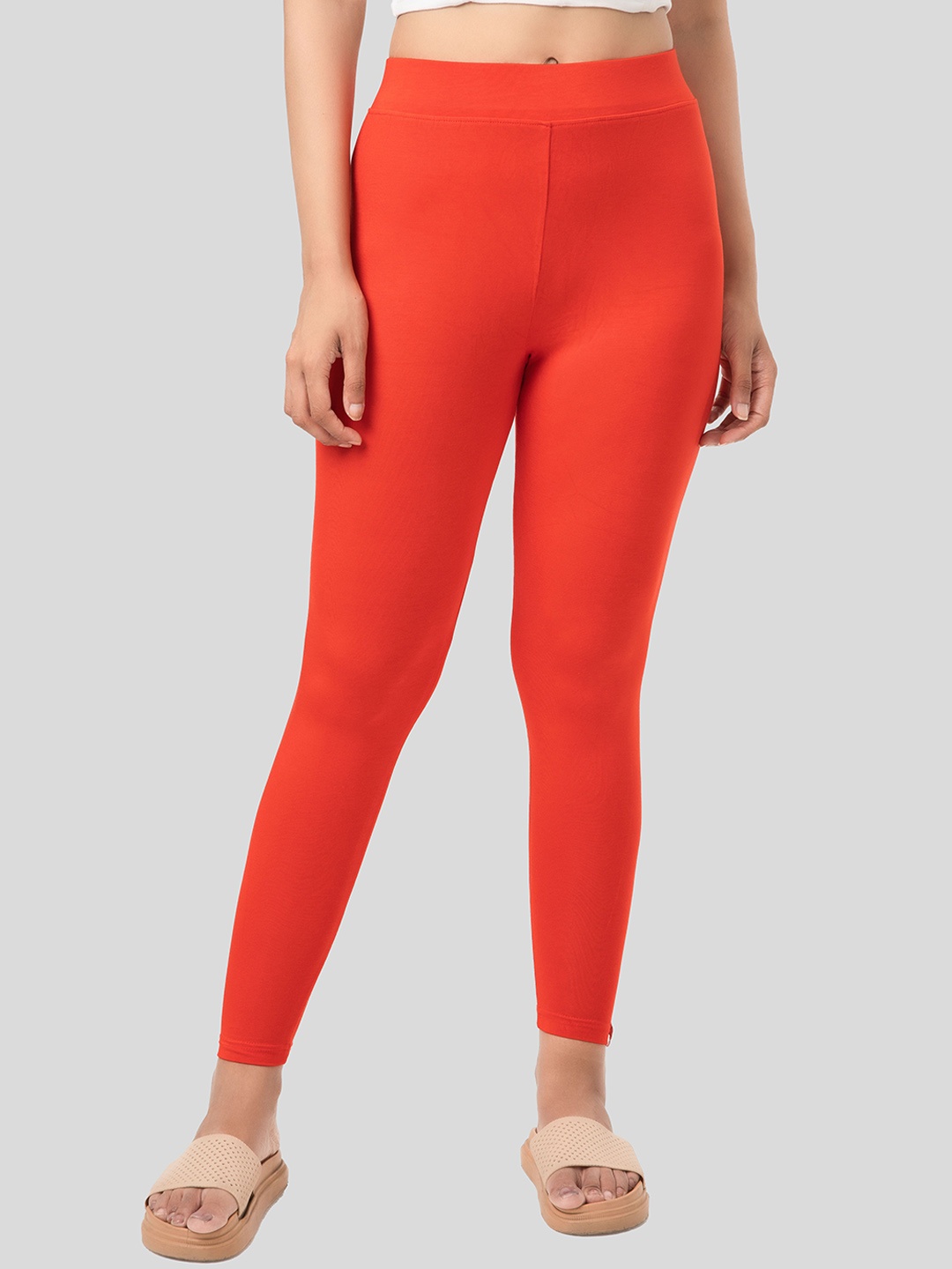 

Digsel Cool Cotton Women Mid-Rise Pure Cotton Ankle-Length Leggings, Orange