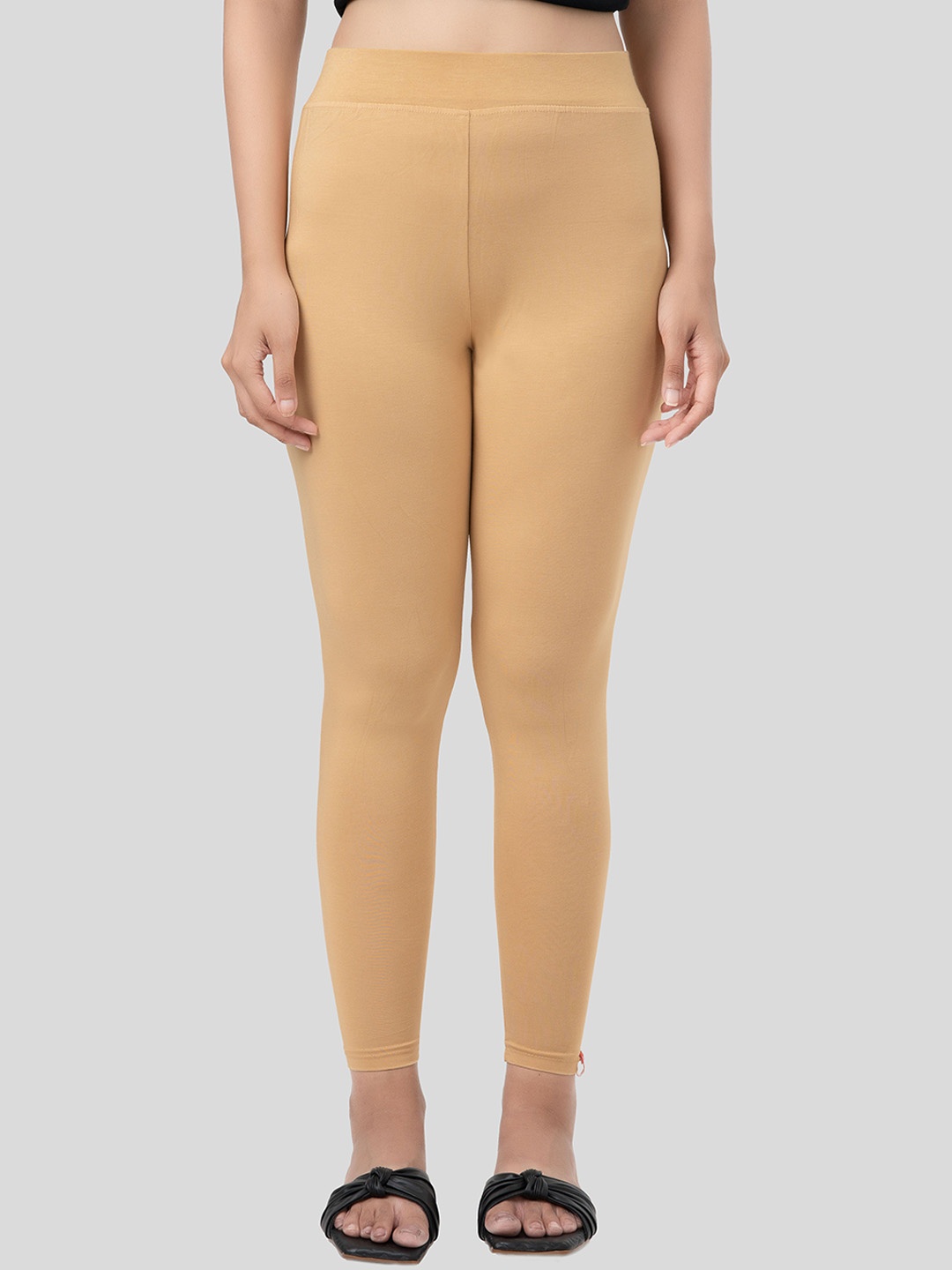 

Digsel Cool Cotton Women Mid-Rise Pure Cotton Ankle-Length Leggings, Beige