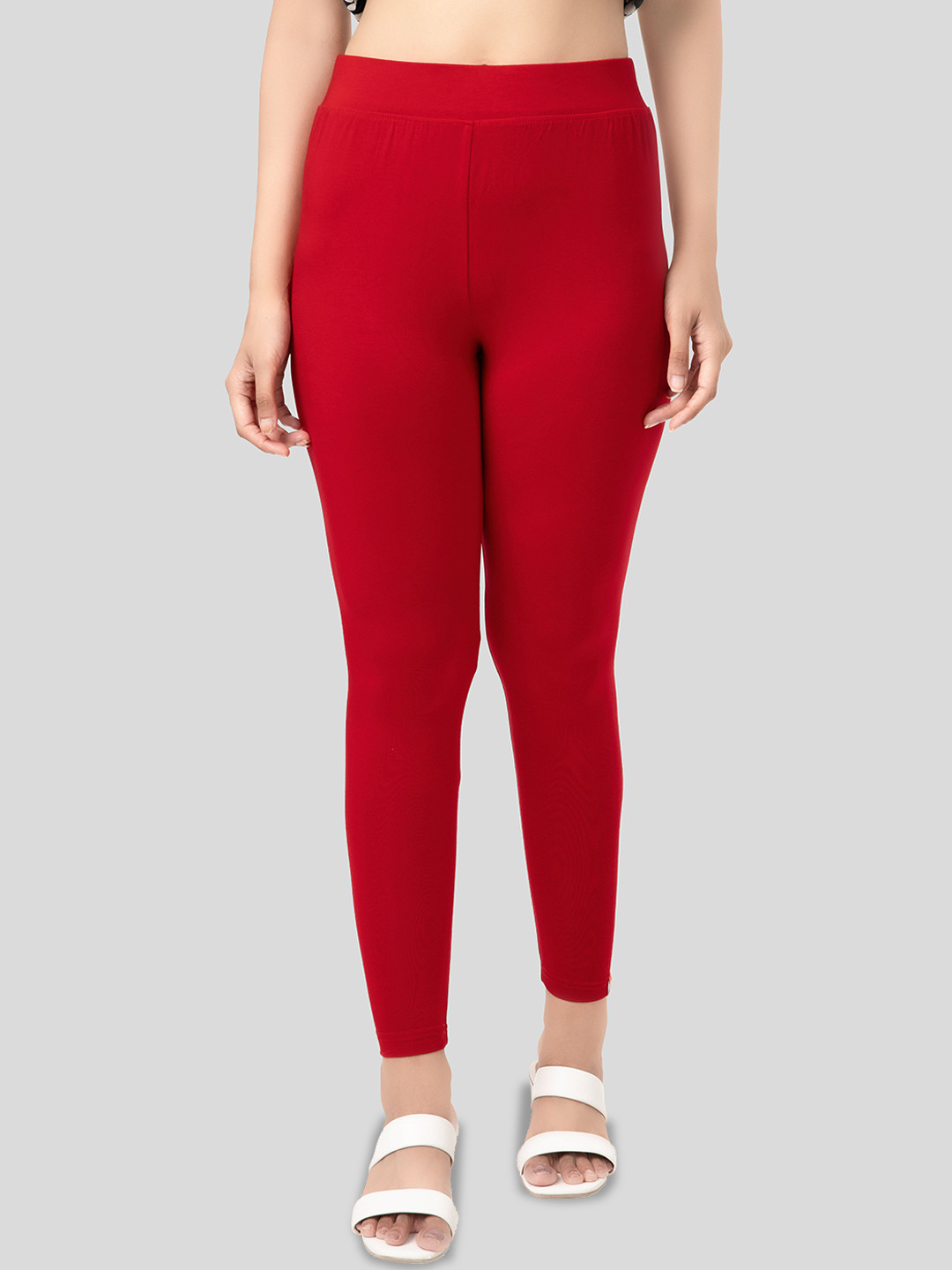 

Digsel Cool Cotton Women Pure Cotton Ankle-Length Leggings, Red