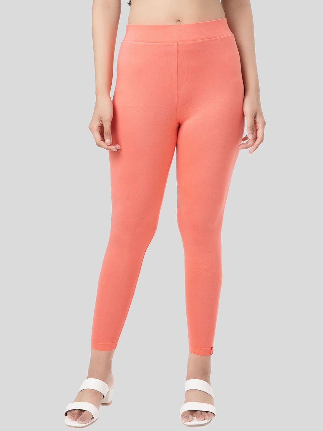 

Digsel Cool Cotton Women Mid-Rise Pure Cotton Ankle-Length Leggings, Peach