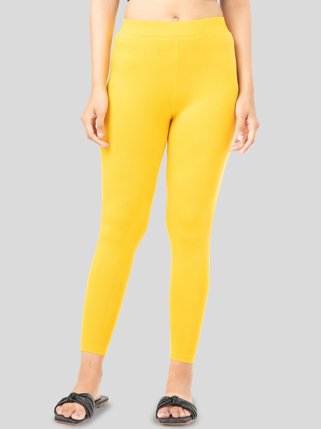 

Digsel Cool Cotton women Mid-Rise Pure Cotton Ankle-Length Leggings, Yellow