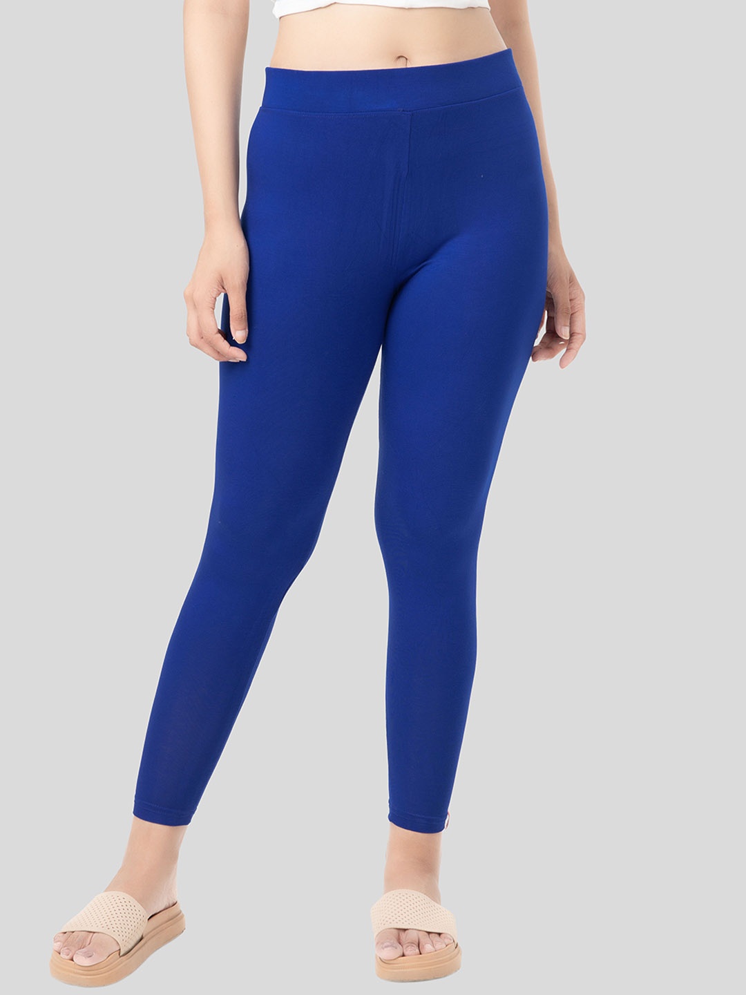

Digsel Cool Cotton Women Mid-Rise Pure Cotton Ankle-Length Leggings, Blue