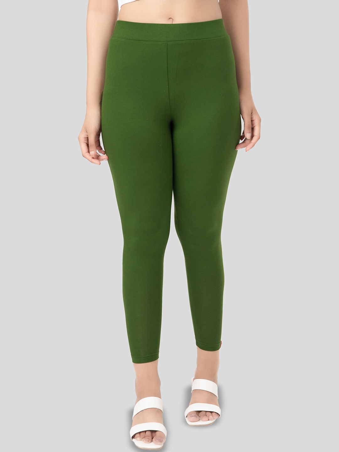 

Digsel Cool Cotton Women Mid-Rise Pure Cotton Ankle-Length Leggings, Green