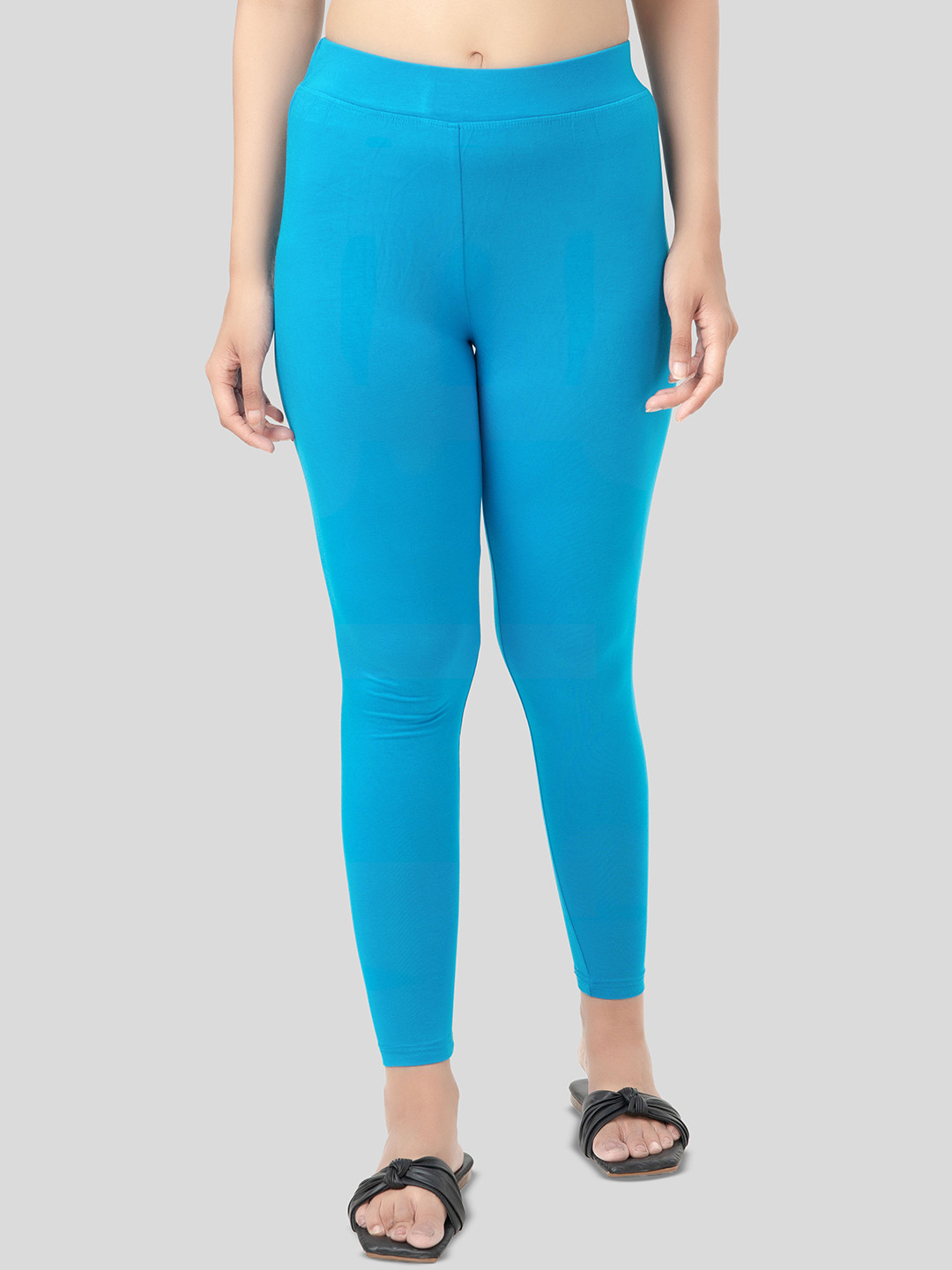

Digsel Cool Cotton Women Mid-Rise Pure Cotton Ankle-Length Leggings, Turquoise blue