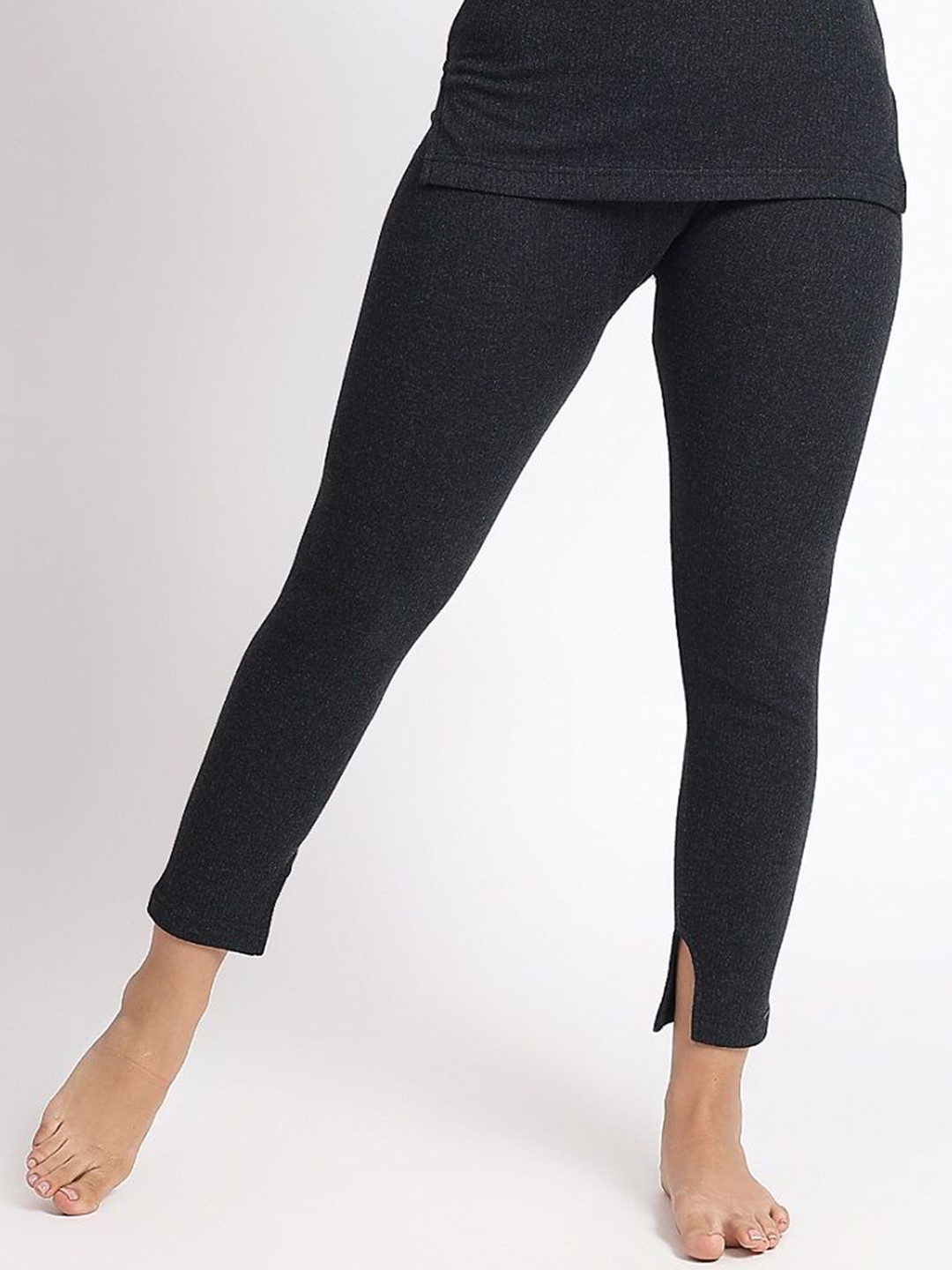 

T.T. Women Mid-Rise Cotton Thermal Bottom, Black