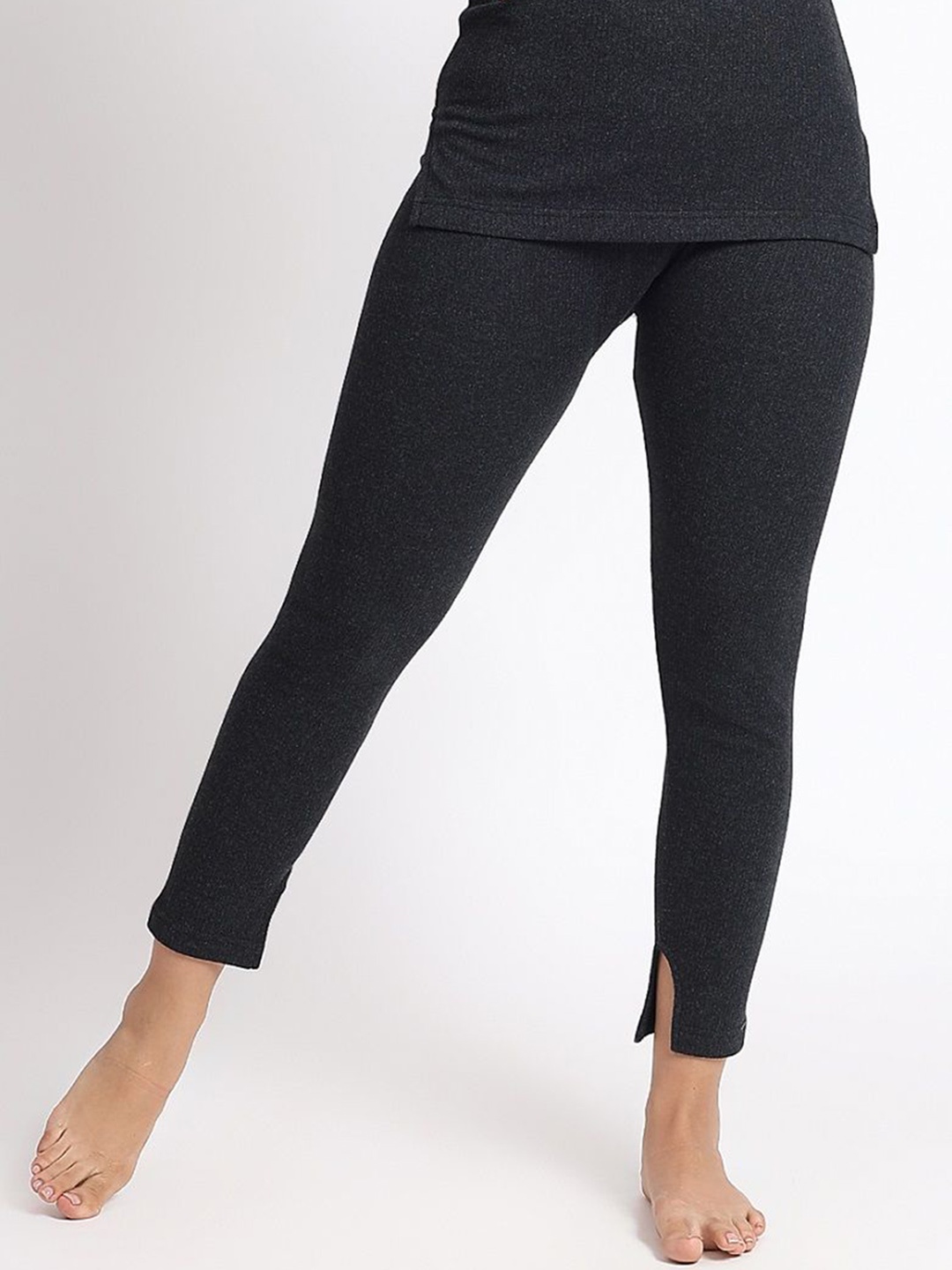 

T.T. Cotton Rich With Elastomeric Thermal Bottoms, Black