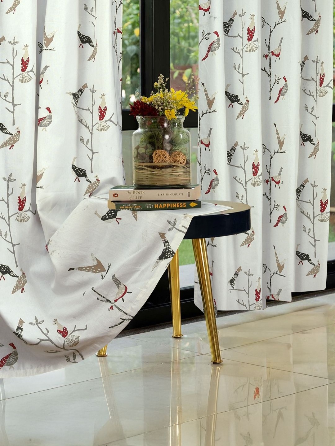 

Cortina Cream-Coloured & Blue Set of 2 Ethnic Motifs Long Door Curtain