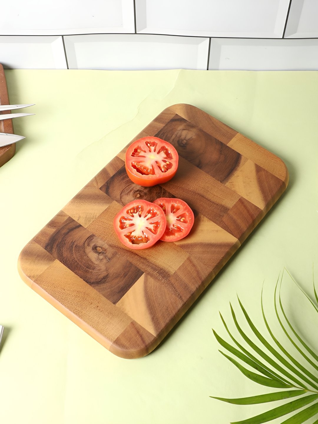 

NATURALLY YOURS Brown Rectangle Shaped Wooden Chopping Board